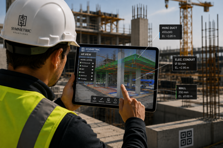 Augmented Reality (AR) auf der Baustelle zur Visualisierung und Überprüfung von BIM-Modellen direkt in der realen Umgebung